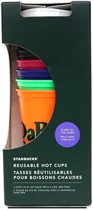 Neu Starbucks 2020 Halloween Glow In The Dark 16oz Reusable Hot Cup & Lid 6 Set - Bild 1 von 2