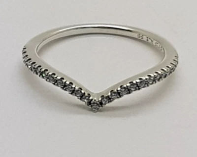 Pandora Sparkling Wishbone Sterling Silver Ring #196316CZ Ring Size 8.5 - Image 1 of 4