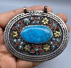 Beautiful Old Vintage Traditional Afghan Jewelry Mixed Sliver Naural Stone Penda