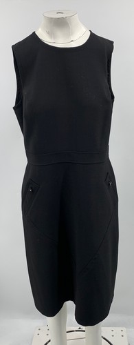 Abito donna Tory Burch nero misto lana senza maniche linea A tg 14