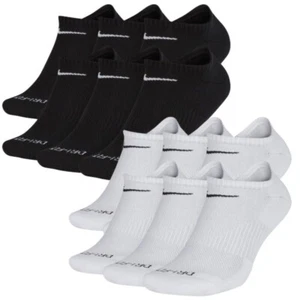 Nike Everyday Plus Cushion No Show Men's Socks - Black and White, 6 Pack - Picture 1 of 5