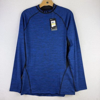 Under Armour CG Fitted Armour Twist Mock 1379820 400 azul jaspeado para hombre mediano Foto 1 de 4