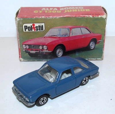 RARO Polistil RJ45 Alfa Romeo Giulia GT 1300 Junior en Azul Como Nuevo con Caja Original Foto 1 de 4