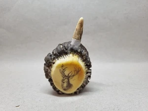 Schnupftabakdose aus Hirschhorn Geweih Rotwild # handgefertigt # Ø 4,4 cm - Bild 1 von 6