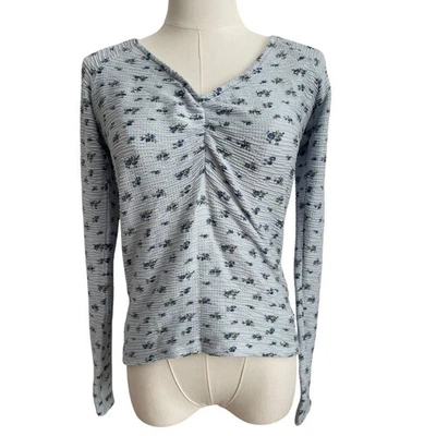 Top Hollister Mujer L Ditsy Floral Lechera Campesina Largo Elástico Acanalado Y2K  Foto 1 de 4