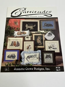 Jeanette Crews Designs Cattitudes Counted Cross Stitch Pattern Leaflet #176 - Picture 1 of 6