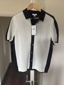 Reiss Misto Knitted Short Sleeve Shirt Size Medium RRP£110 - Picture 1 of 4