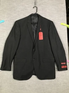 Bocaccio Uomo Blazer Mens 46L Black Stretch Two Button Notch Lapel Sport Coat - Picture 1 of 11