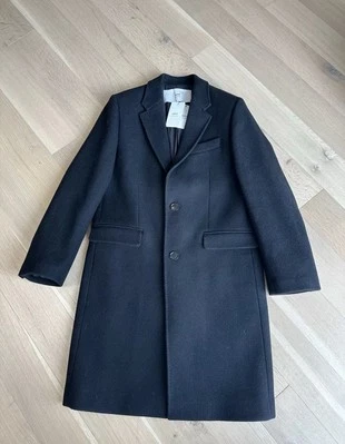 Abrigo AMI Paris de un solo pecho dobladillo recto para hombre 52 negro Foto 1 de 3