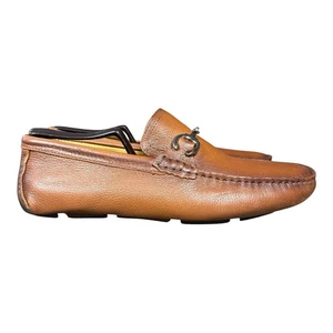 Saks Fifth Avenue Herren Kiesel Leder Bit Fahren Halbschuhe Braun Größe 9M - Bild 1 von 11