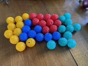 38 Vtg Crystal Ice Balls Christmas Light Toppers Multi Colored Rubber Plastic - Picture 1 of 6