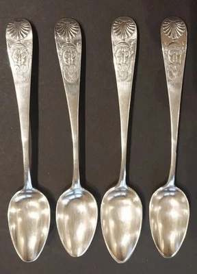 Antiguo juego de 84 cucharas de té rusas de plata 5 pulgadas 65 gramos 1819 raro Foto 1 de 4