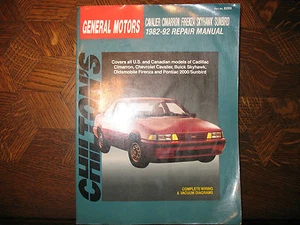 82-92 GM CAVALIER CIMARRON FIRENZA SKYHAWK SUNBIRD CHILTON'S REPAIR MANUAL - Picture 1 of 6