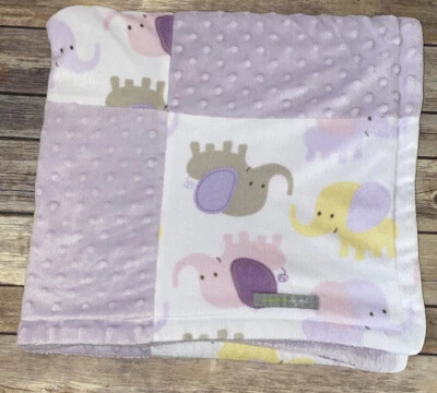 Blankets & Beyond Baby Security Lovey Patchwork Purple Minky Dot Elephant Foto 1 de 4