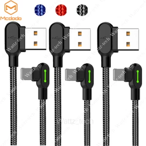 3Pack Mcdodo 90 Degree USB Charger Cable Fast Charge For iPhone 14 13 12 11 XR 8 - Picture 1 of 8