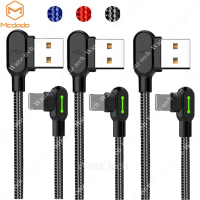 3Pack Mcdodo 90 Degree USB Charger Cable Fast Charge For iPhone 14 13 12 11 XR 8 - Image 1 of 4