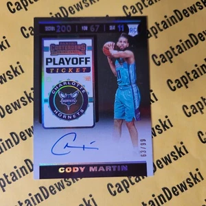 Boleto de playoffs Cody Martin 2019-20 Panini Contenders #63/99 variación automática de imagen - Imagen 1 de 4