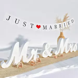 Mr and Mrs Sign for Wedding Table,Large White Mr and Mrs Sign,Wooden Letters,... - Picture 1 of 12