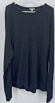 Standard JAMES PERSE Black Long Sleeve Pullover Sweater Mens Size XXL OVERSIZED - Image 1 of 4