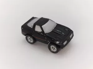 Micro Machines ‘80s Chevy Corvette Black Silver Windows Red Stripe Loose G160 - Picture 1 of 6