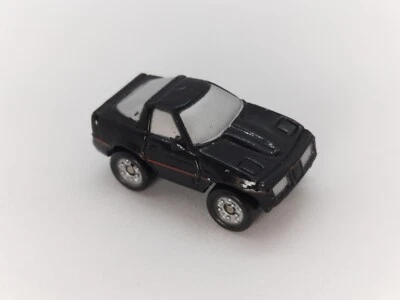 Micro Machines ‘80s Chevy Corvette Black Silver Windows Red Stripe Loose G160 - Image 1 of 4