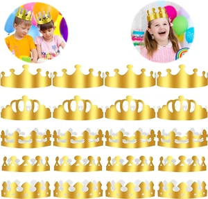 Goldene Papierkronen Verstellbarer Partyhut aus Goldpapier Goldene Geburtstagskr - Bild 1 von 6