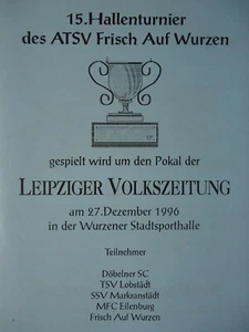 Programm Hallenturnier Dez 1996 Wurzen Döbeln Markranstädt Eilenburg Lobstädt - Picture 1 of 1