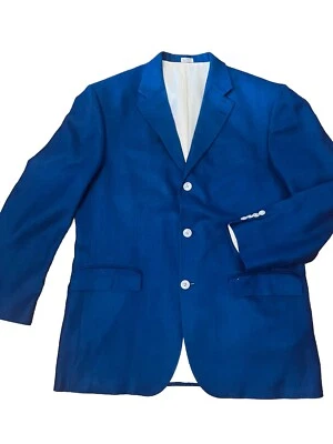 Blazer Abrigo Deportivo Vintage Bacharach Chaqueta 3 Botones Talla 41R Traje de Seda Azul Foto 1 de 4