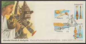 (MF131)MALAYSIA 1987 MUSICAL INSTRUMENTS FDC - Picture 1 of 2