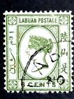 Labuan Postage 1892 Queen Victoria 6c Green - 1v Used 