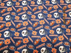 AUBURN UNIVERSITY " TIGERS " SPORT DESIGN BRAND NEW 1/2 YARD  100% COTTON  - Picture 1 of 6