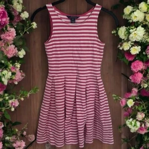 Polo Ralph Lauren Pink and White Striped Babydoll Dress Girl’s Size M (8-10) - Picture 1 of 9