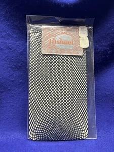 Vintage neu in Packung ein Paar schwarze Netzstrümpfe nahtlos Overknee Nylon - Bild 1 von 3