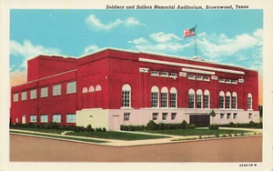Postcard Soldiers and Sailors Memorial Auditorium Brownwood Texas TX - Picture 1 of 2