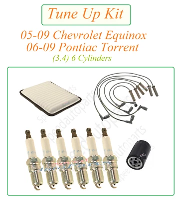 Ajuste para 05-09 Chevrolet Equinox Pontiac Torrent 3.4 v6: conjunto de fios de vela de ignição Ai - Imagem 1 de 4