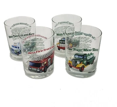 Hess Toy Truck Collector Series Glasses Complete Set of 4 original 1996 - Image 1 of 4