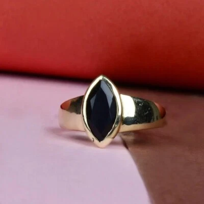 Anillo de piedras preciosas de ónix negro, anillo hecho a mano, anillo para mujer, regalo para ella Foto 1 de 4