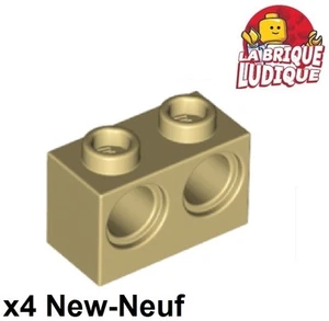 Lego Technic 4x Brick 1x2 Holes Beige/Tan 32000 New - Picture 1 of 1