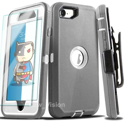 Funda protectora a prueba de golpes con clip para cinturón + protector de pantalla para iPhone 7 8 Plus SE 2/3 Foto 1 de 4