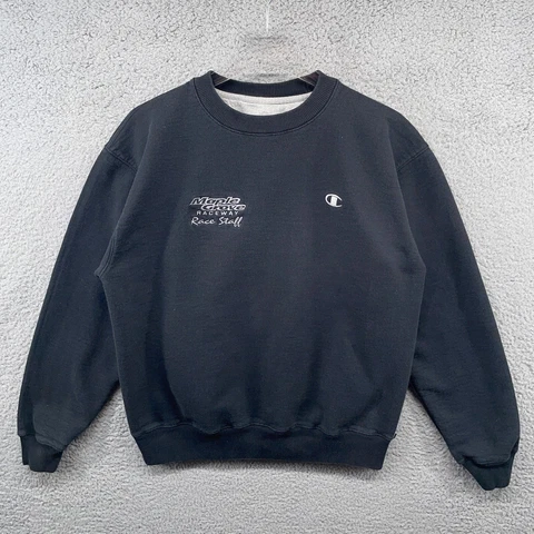 Maple Grove Raceway Sweatshirt Adult Medium Black Pullover Crewneck Champion Men Cover