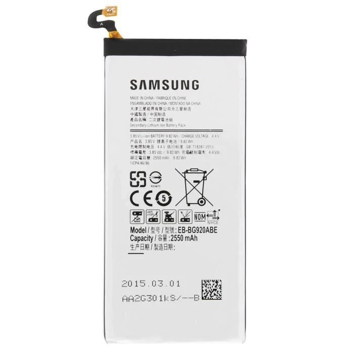 2OEM SAMSUNG EB-BG920ABA аккумулятор для Samsung Galaxy S6 внутренний аккумулятор 2550 мАч - Изображение 1 из 1