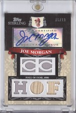 JOE MORGAN 2009 TOPPS STERLING #GAME USED BAT & JERSEY RELIC 5/10