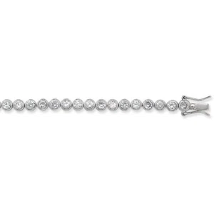 Collana catena in argento sterling con zirconi - spessore 5 mm - varie lunghezze - Foto 1 di 2