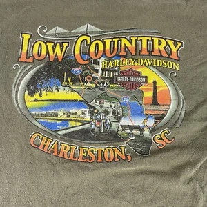 Harley Davidson T-Shirt Uomo Grande Verde Country Charleston South Carolina - Foto 1 di 9