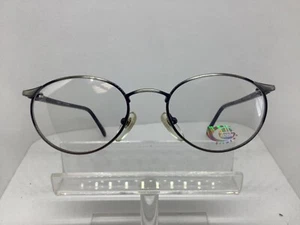 New Old Stock Rozin Optical LM 201 Eyeglasses Antique Silver Black Oval - Picture 1 of 6