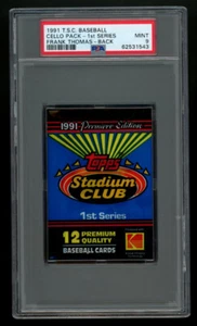 1991 Topps Stadium Club Baseball Series 1 Cello Pack Frank Thomas on Back PSA 9 - Zdjęcie 1 z 2