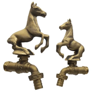 Brass Garden Faucet Tap Water Horse Spigot Home Outdoor Decor Yard Vintage - Picture 1 of 6