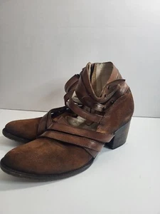 Freebird Boots Women’s Size 8 Brown Steven FB Grind Leather Suede Block Ankle  - Picture 1 of 10
