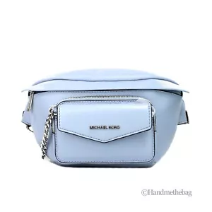 Michael Kors Maisie Large Pale Blue 2-n-1 Waistpack Card Case Fanny Pack Bag - Picture 1 of 7
