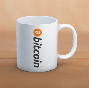 Becher , Tasse mit BTC Logo  für Krypto Liebhaber, weiße becher BTC logo - Bild 1 von 5